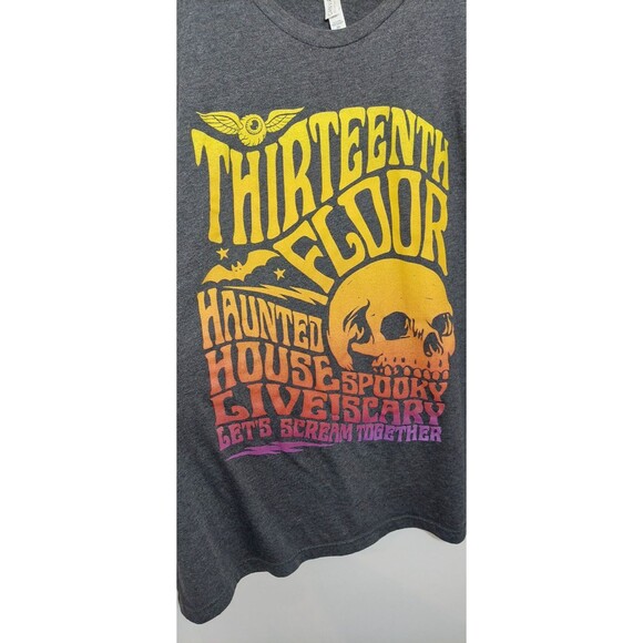 Halloween Haunted House Tee Shirt Men's Size 2XL Thirteenth Floor Spooky Scary - Picture 3 of 8